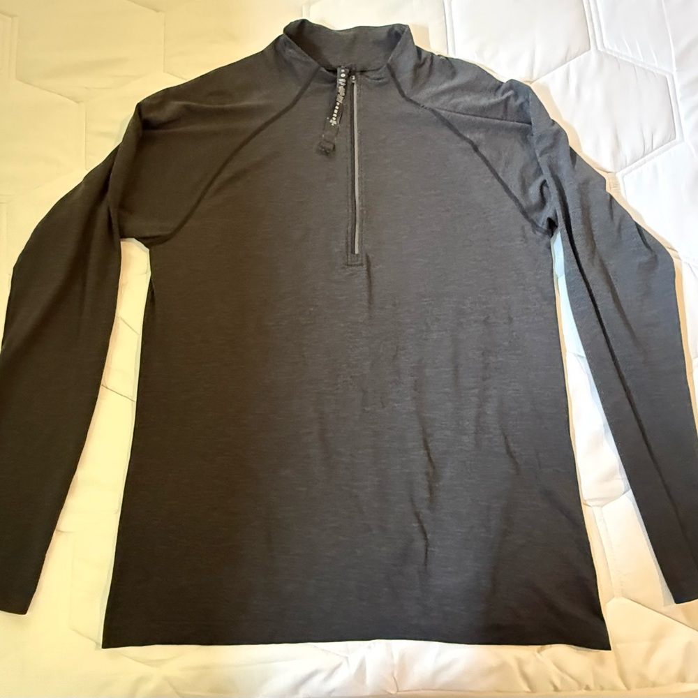 Lululemon Athletica Black/Charcoal Quarter-Zip Top
